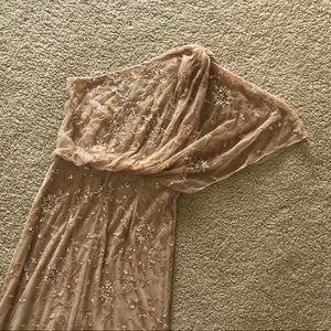 Raquel gown one shoulder beaded floral US0